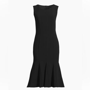 Black Halo Black Sleeveless Mermaid Midi Dress